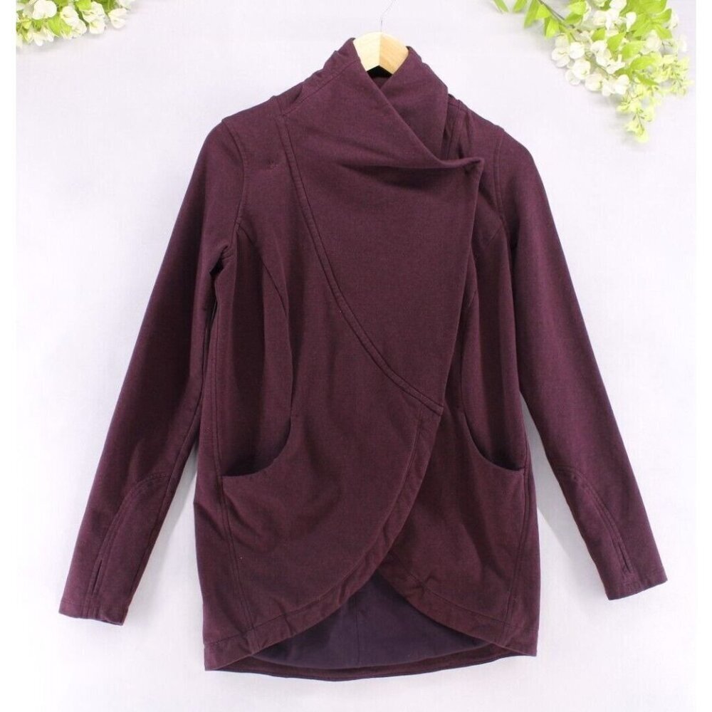 Lululemon Women's That's a Wrap Stretch French Terry Jacket Heathered Bordeaux D